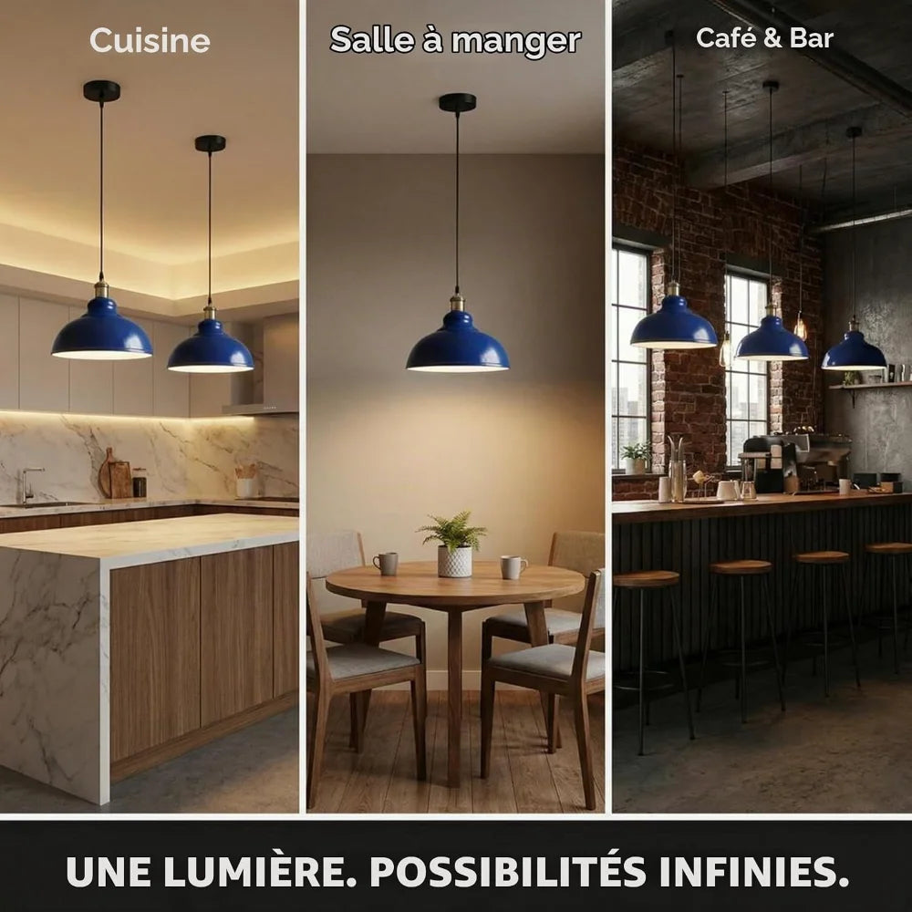 Acheter un lot de 2 suspensions vintage industrielles