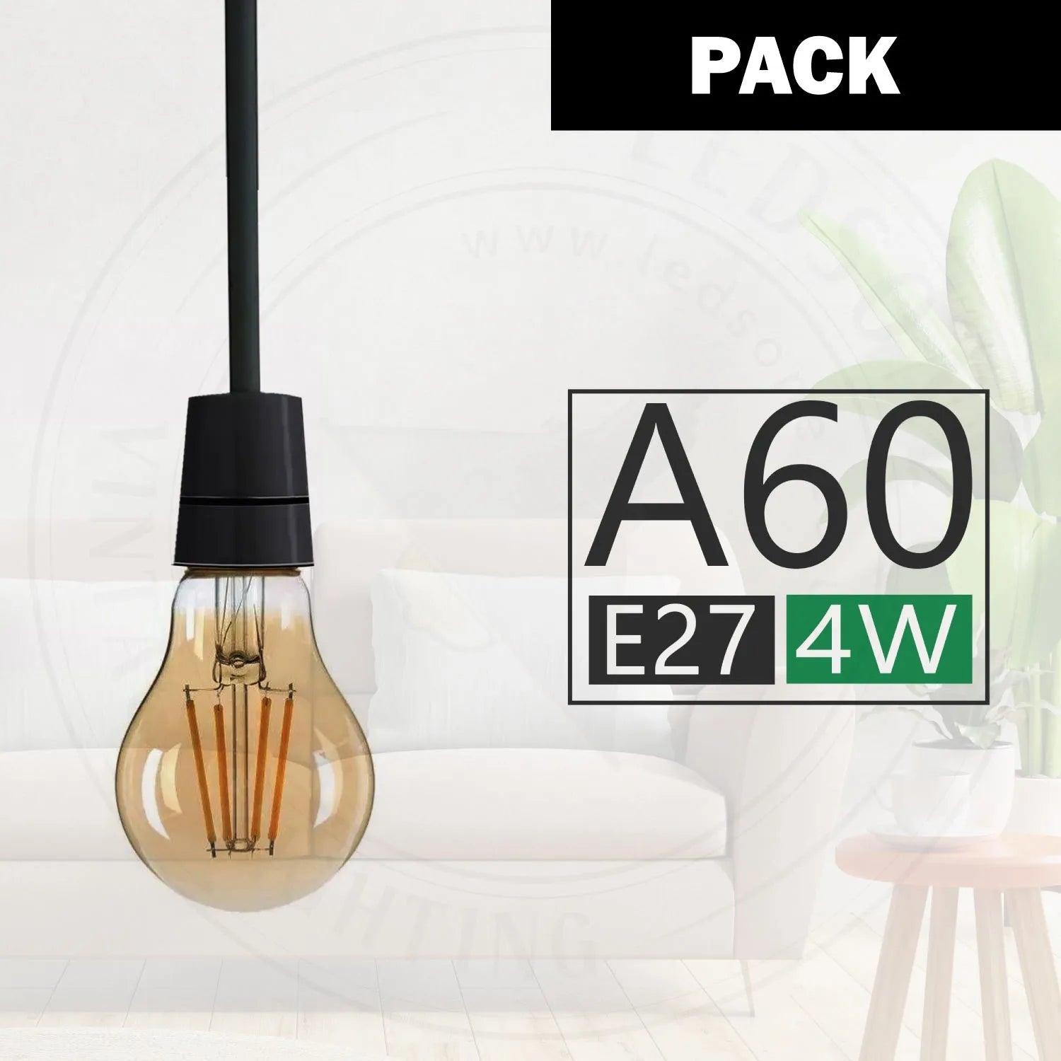 Ampoule Edison LED E27 filament ambré 450 lumens
