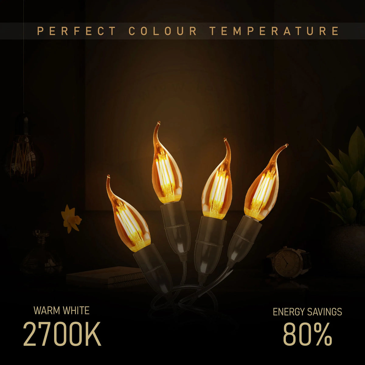 Ampoule LED E14 flamme C35 4W dimmable 2700K
