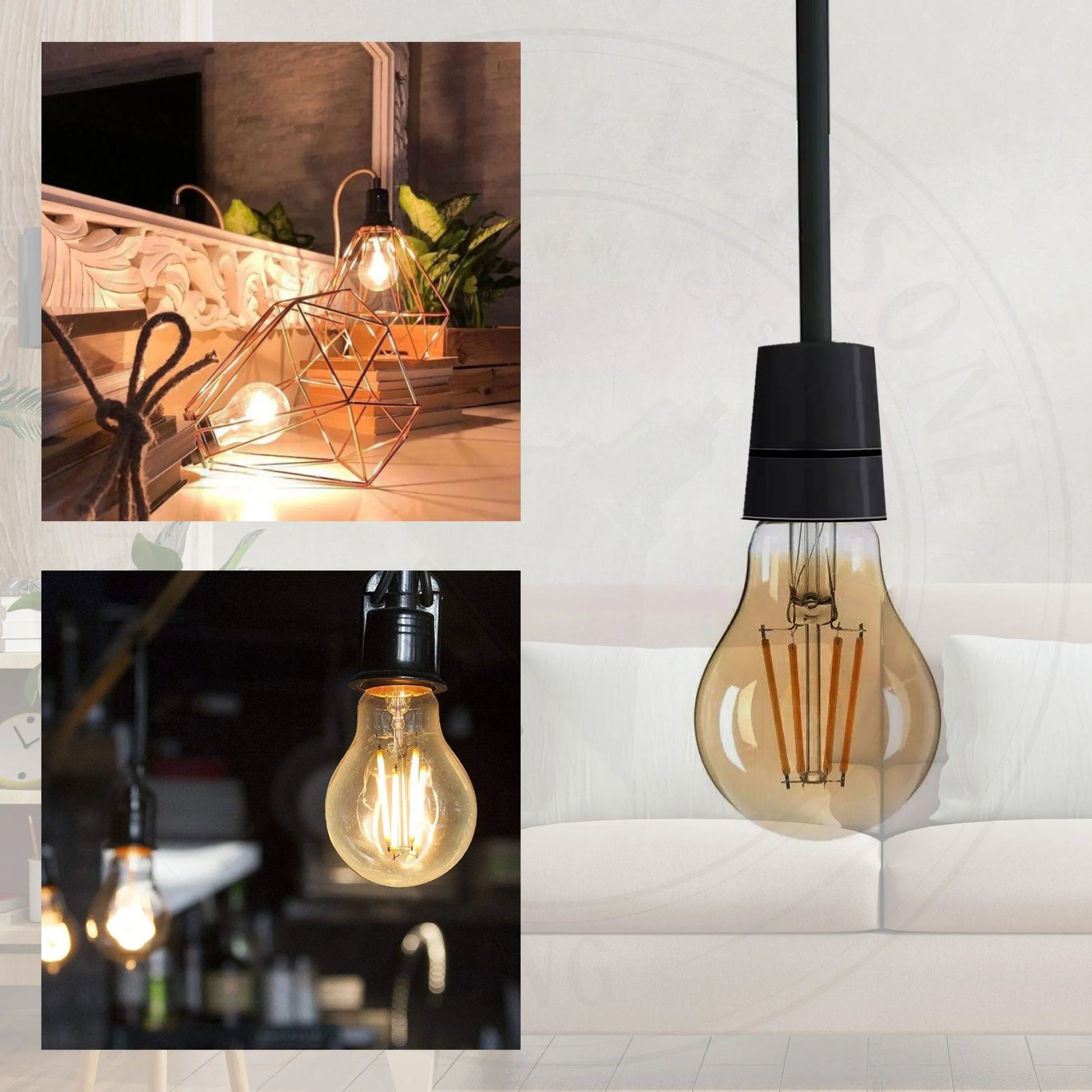 Ampoule LED E27 filament vintage A60 4W ambrée