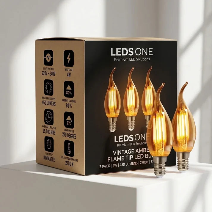 Ampoule bougie E14 C35 lumière blanc chaud 2700K