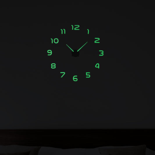 Horloge murale moderne sans cadre 3D Dark Glow ~ 5405