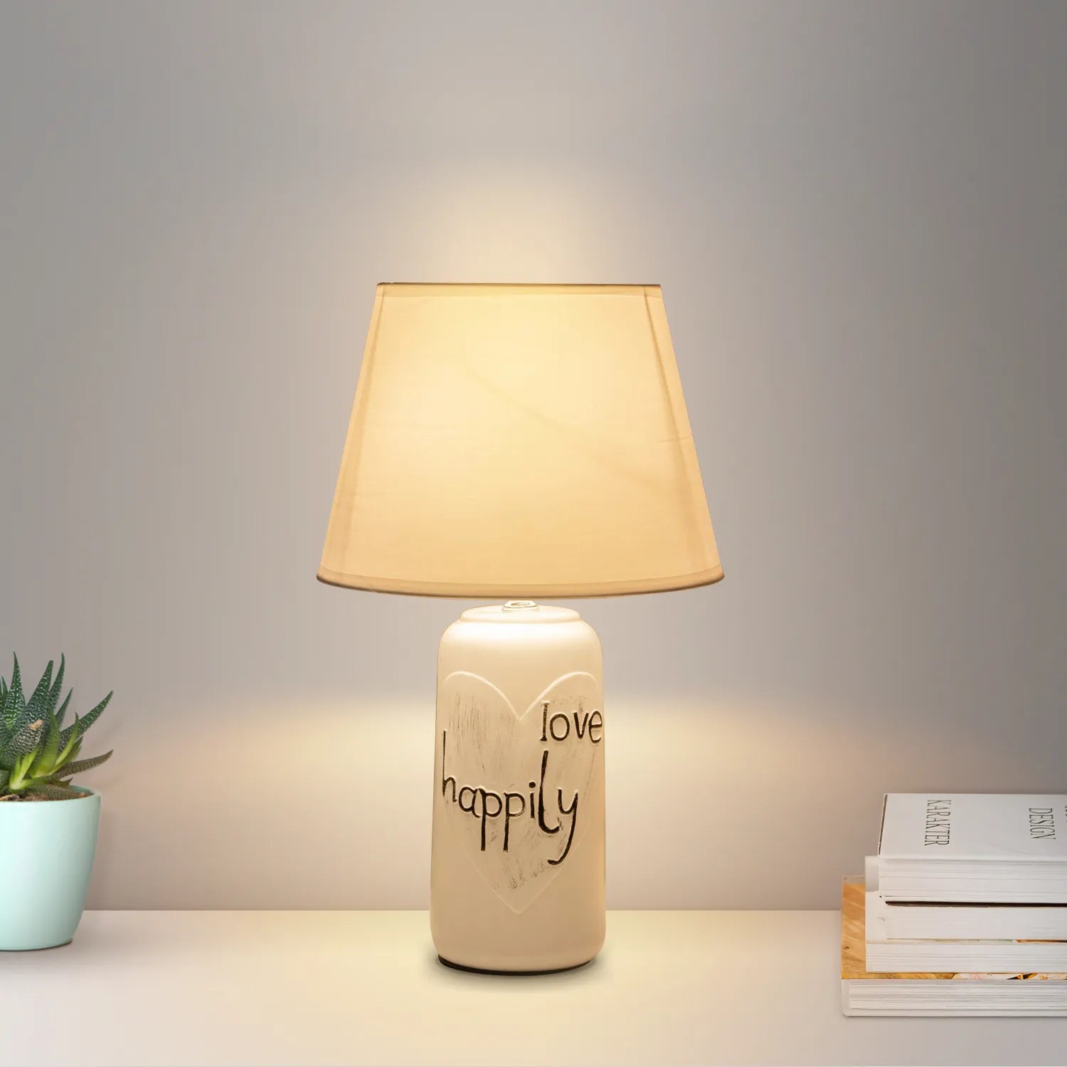 Switch On  Night Lamp  Fabric Lampshade 