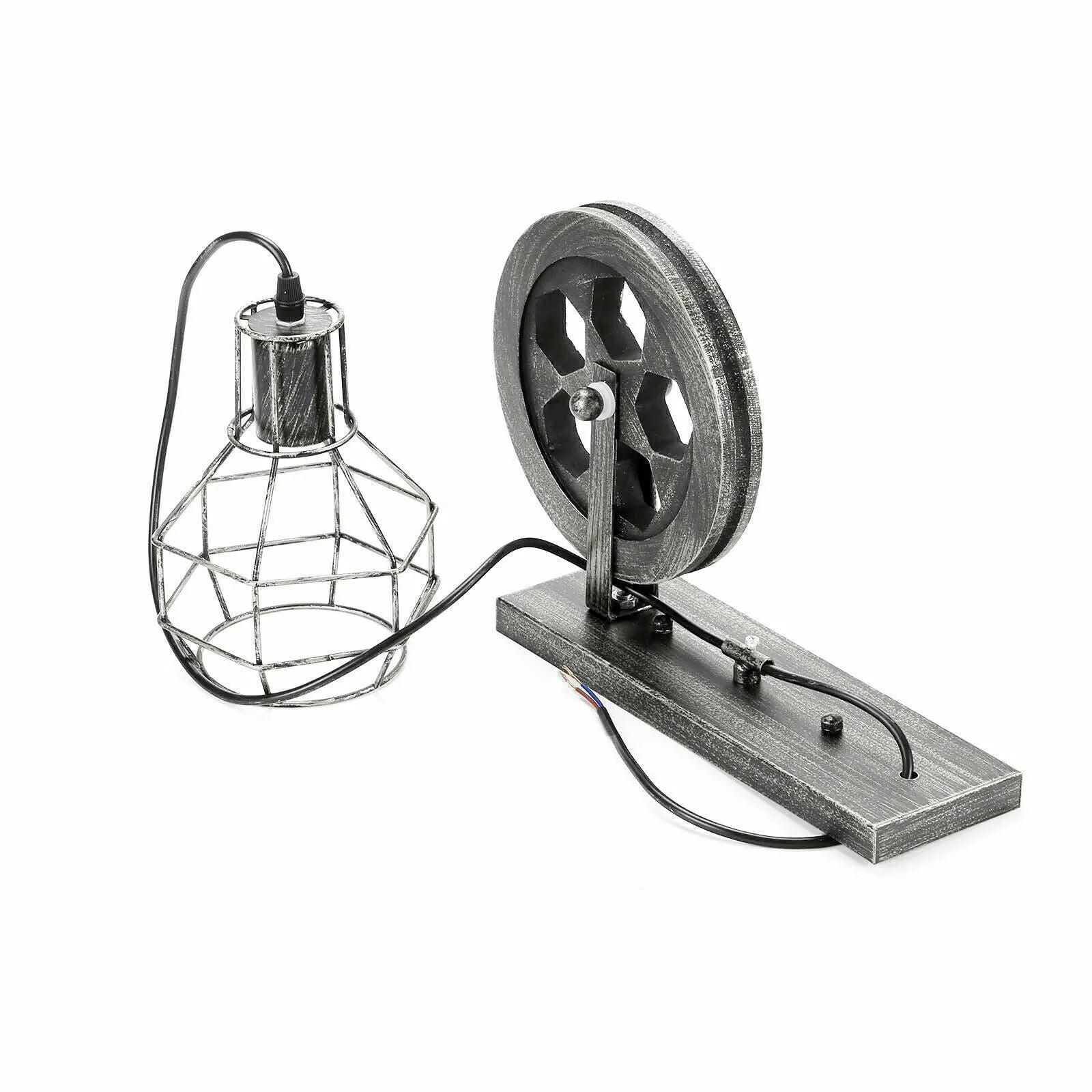 Applique Industrielle Poulie Rétro Suspendue Lampe de Mur en Fer Eclairage Murale E27