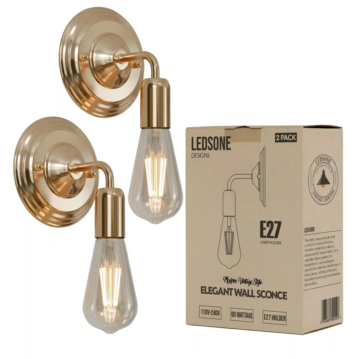 Applique Murale Élégante LEDSone (Lot de 2)