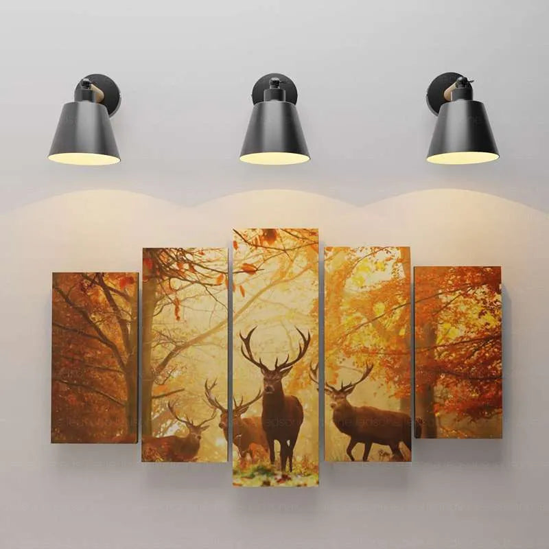 Applique murale E27 noire avec bras en bois naturel