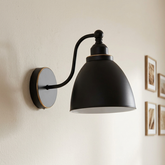 Applique murale industrielle vintage noire E27