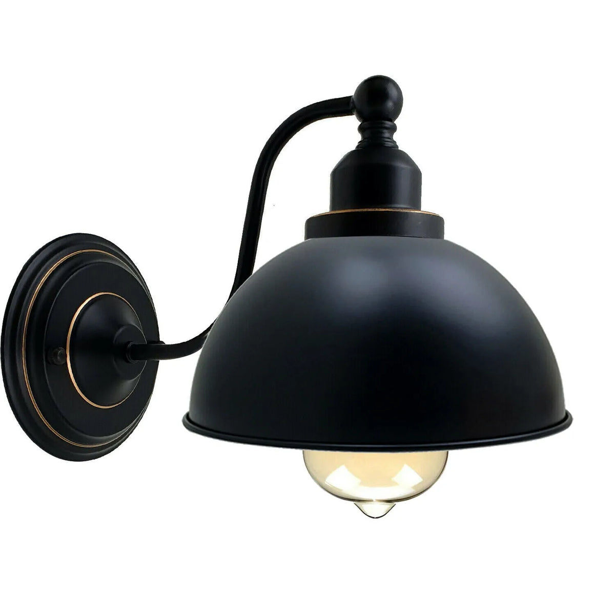 Applique murale noire industrielle pour salon et chambre