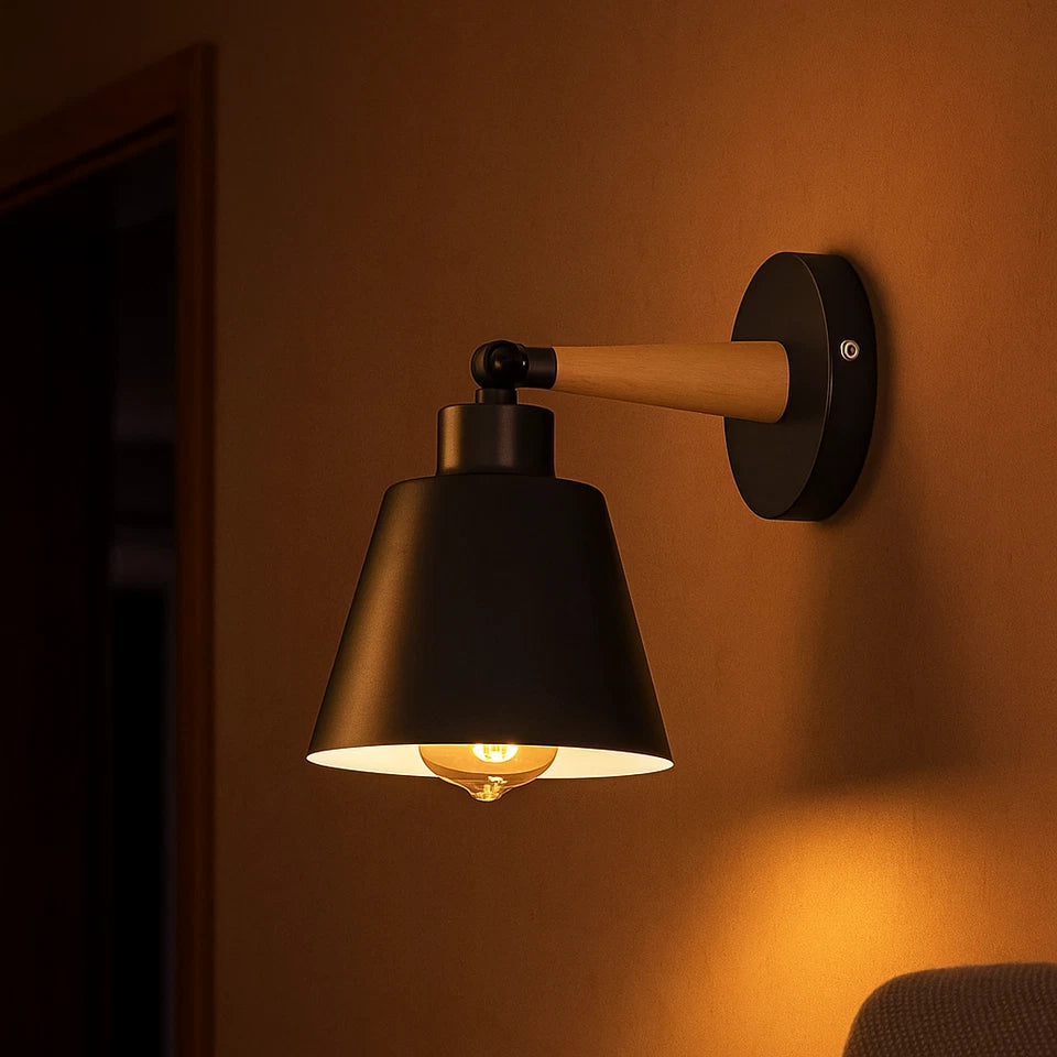 Applique murale noire orientable pour chambre