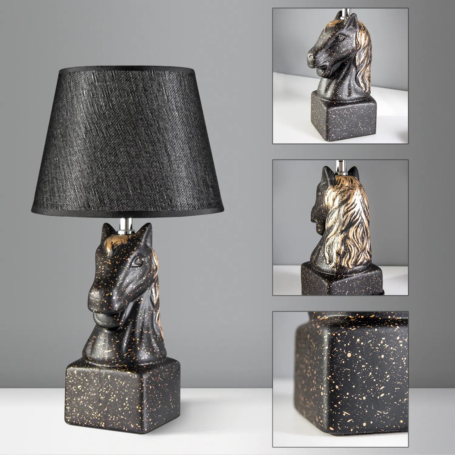 Horse Head Art Deco Table Lamp