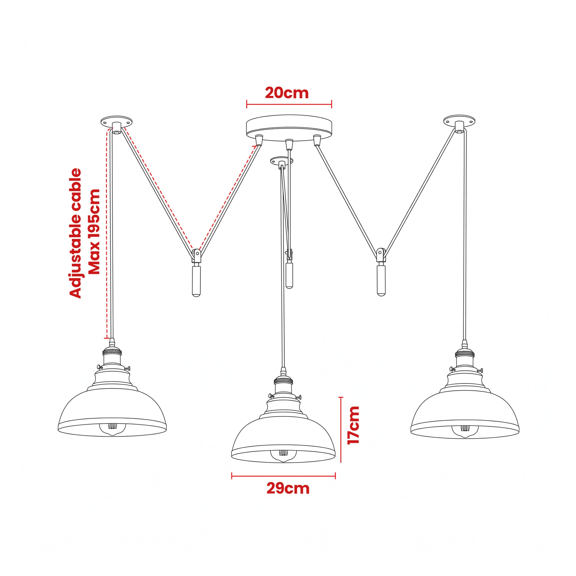 Suspension LEDSone 3 Têtes Réglables - Éclairage Moderne
