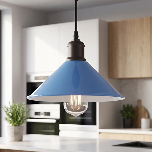 LEDSone Suspension Industrielle Conique Métal 22cm Entonnoir Rétro E27 Câble Réglable 95cm ~2241