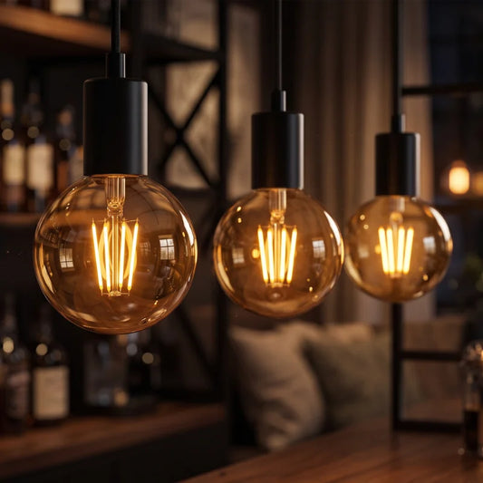 LEDSone Ampoule LED Vintage E27 G80 4W Dimmable - Globe Ambré Blanc Chaud 2700K ~1788