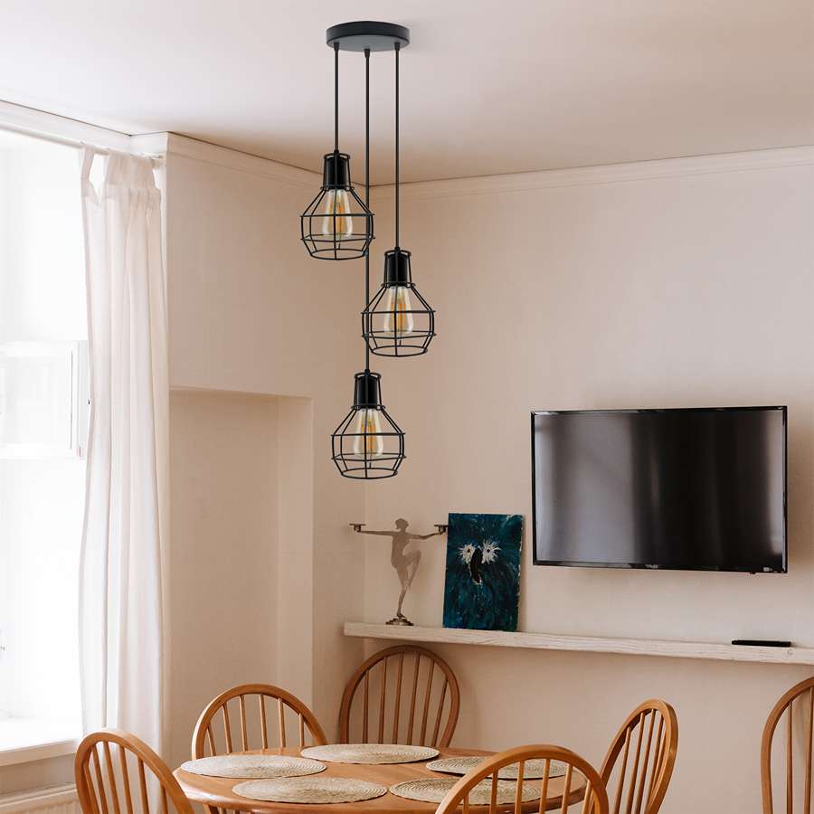 cage 3 light ceiling pendant lights