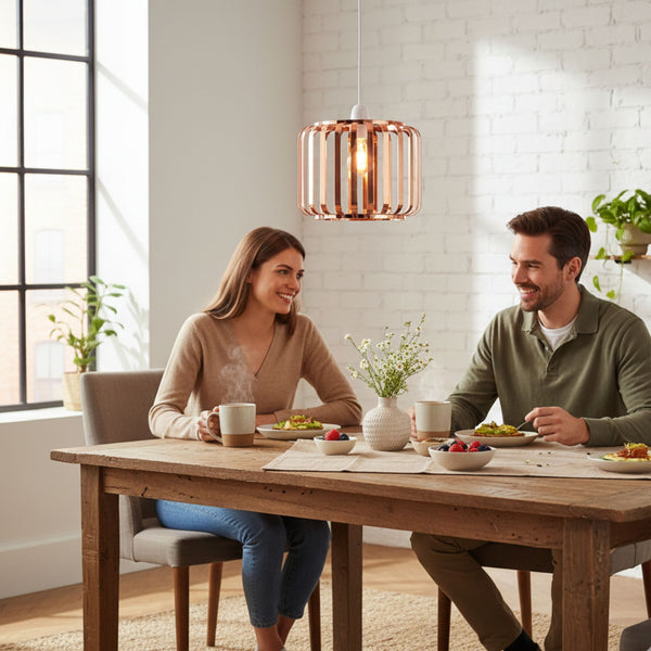 Abat-jour suspension cage métal moderne pour plafonniers