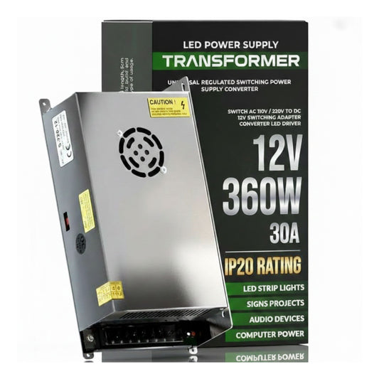 Transformateur Régulé DC 12V 30A 360W – Alimentation à Découpage IP20 pour LED ~1851