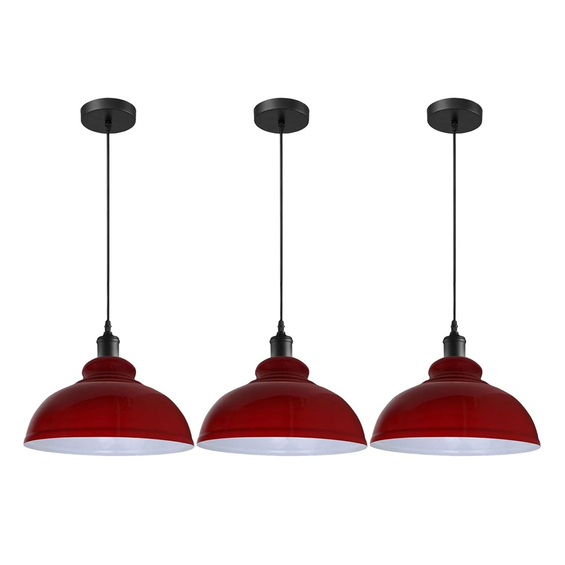 Lot de 3 suspensions vintage en métal