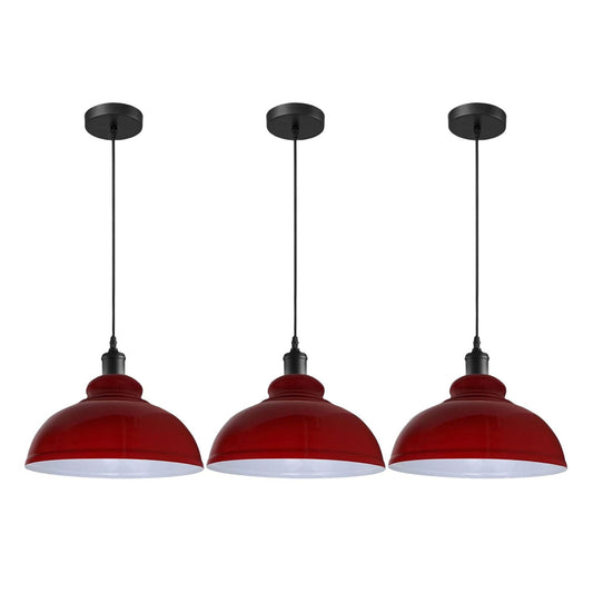 Lot de 3 suspensions vintage en métal