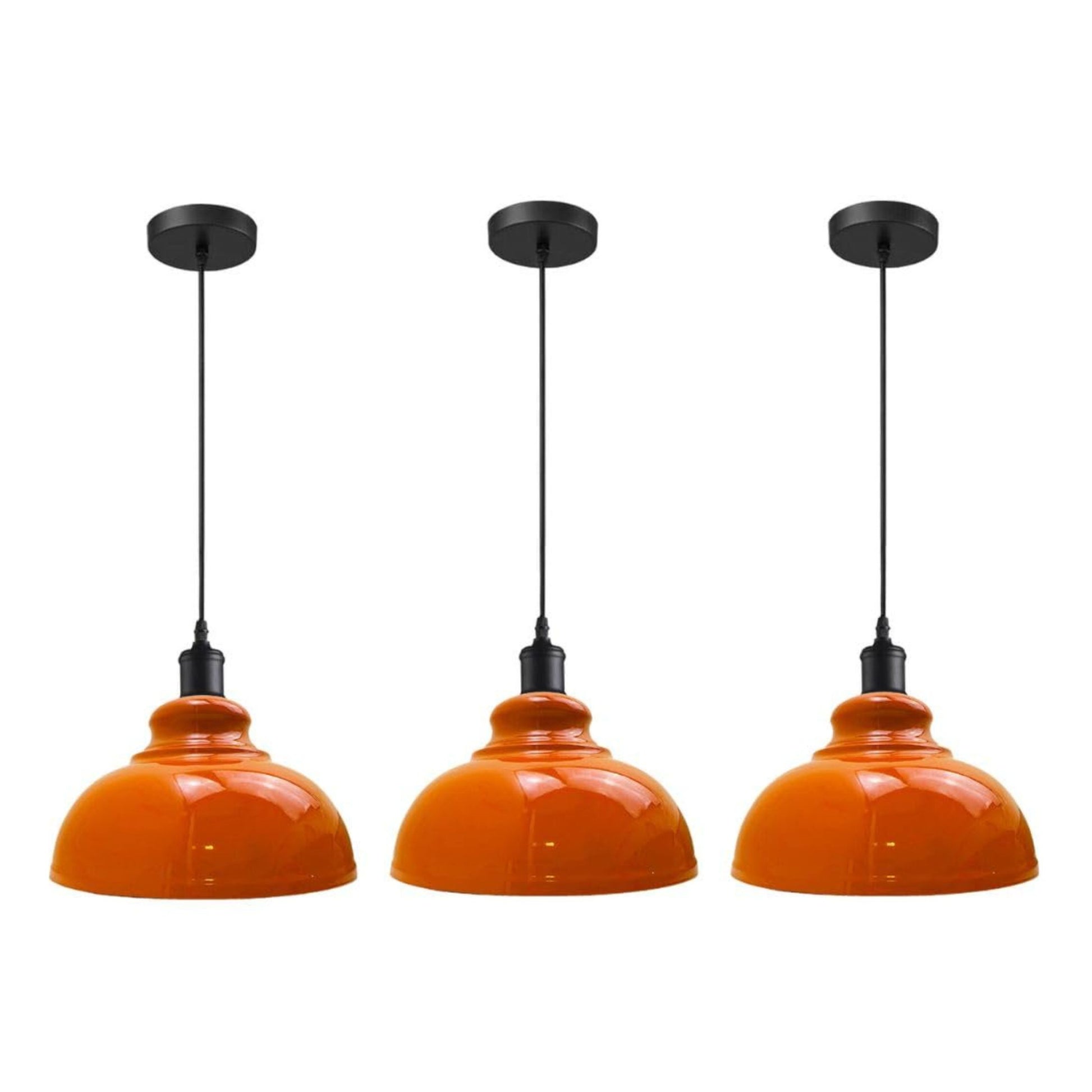 Lot de 3 suspensions vintage en métal