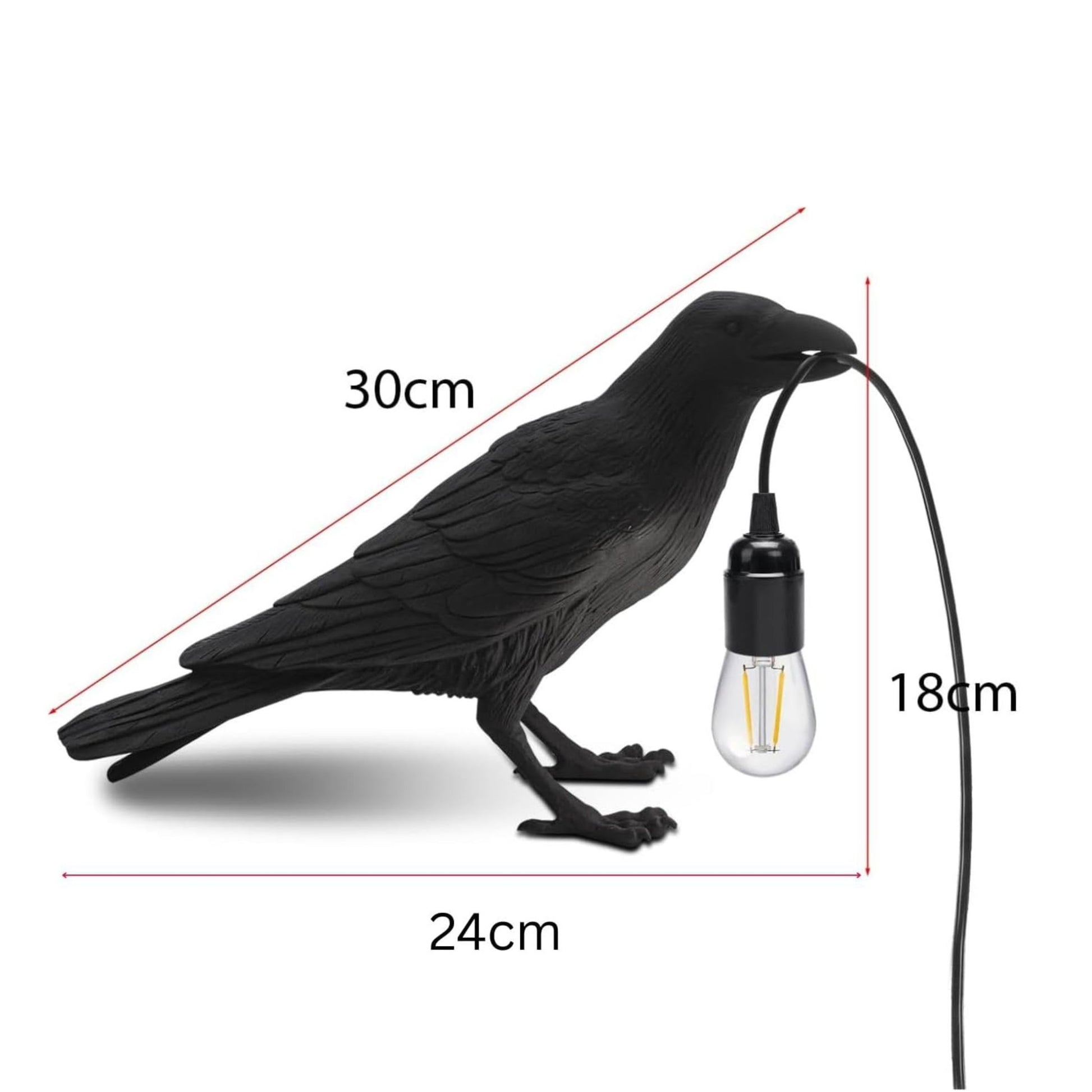 lampe de table corbeau noir pour salon