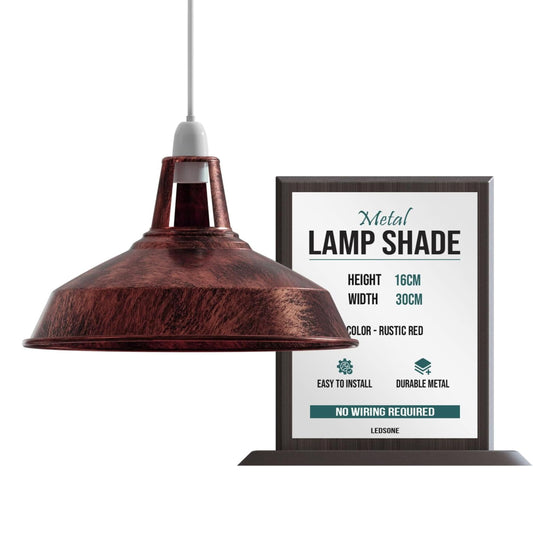 LEDSone Abat-jour suspension industriel rétro vintage plafond Ø300mm ~1520