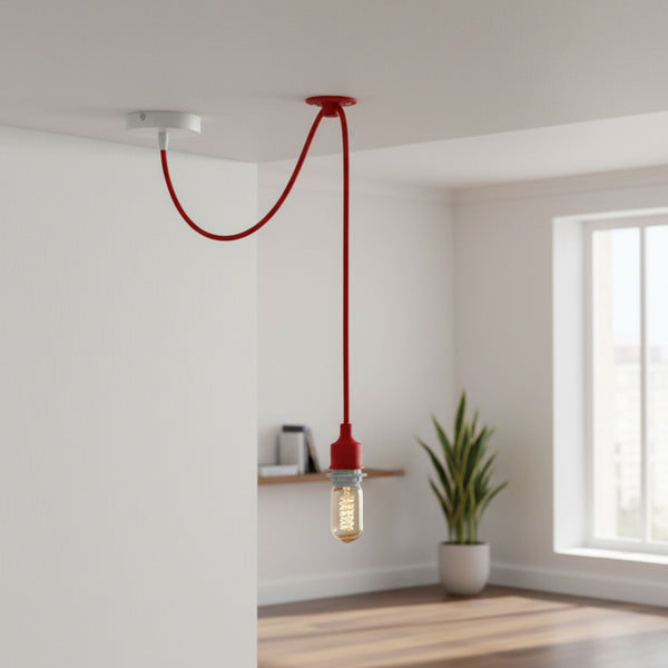 Antique industrial spider-shaped pendant light with 2m cable