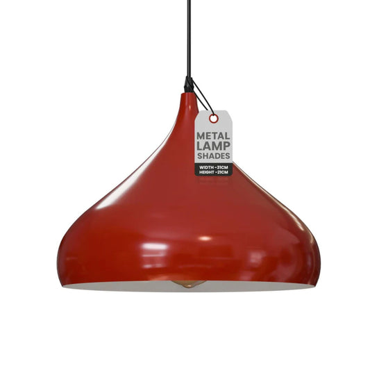 Abat-jour plafonnier suspendu en métal style industriel brillant ~1549