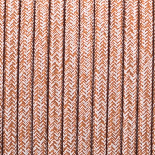 Tissu tressé Vintage rond à 2 cœurs, câble flexible de couleur multi-tweed marron, 0.75mm ~ 4894