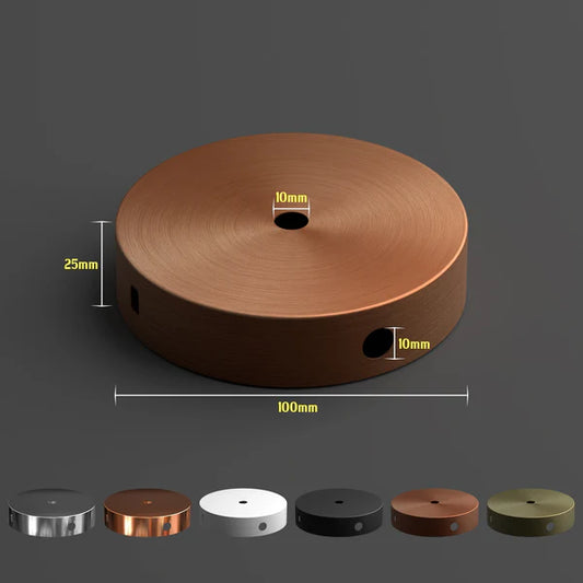 Rosace de Plafond Noire 100mm — Fixation Latérale, Finition Mate ~1012