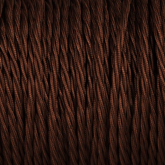 Câble électrique torsadé 3 cœurs recouvert couleur marron foncé tissu 0,75 mm-3066