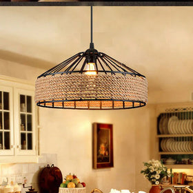 LEDSone Suspension Corde Chanvre 1m E27 | Vintage Rustique Lustre Plafonnier 240V ~1510