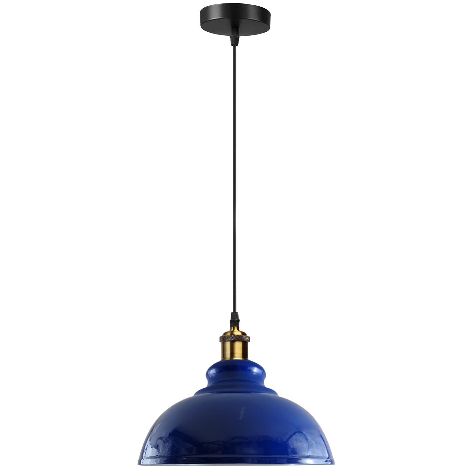 Dark blue ceiling pendant light black PVC cable 