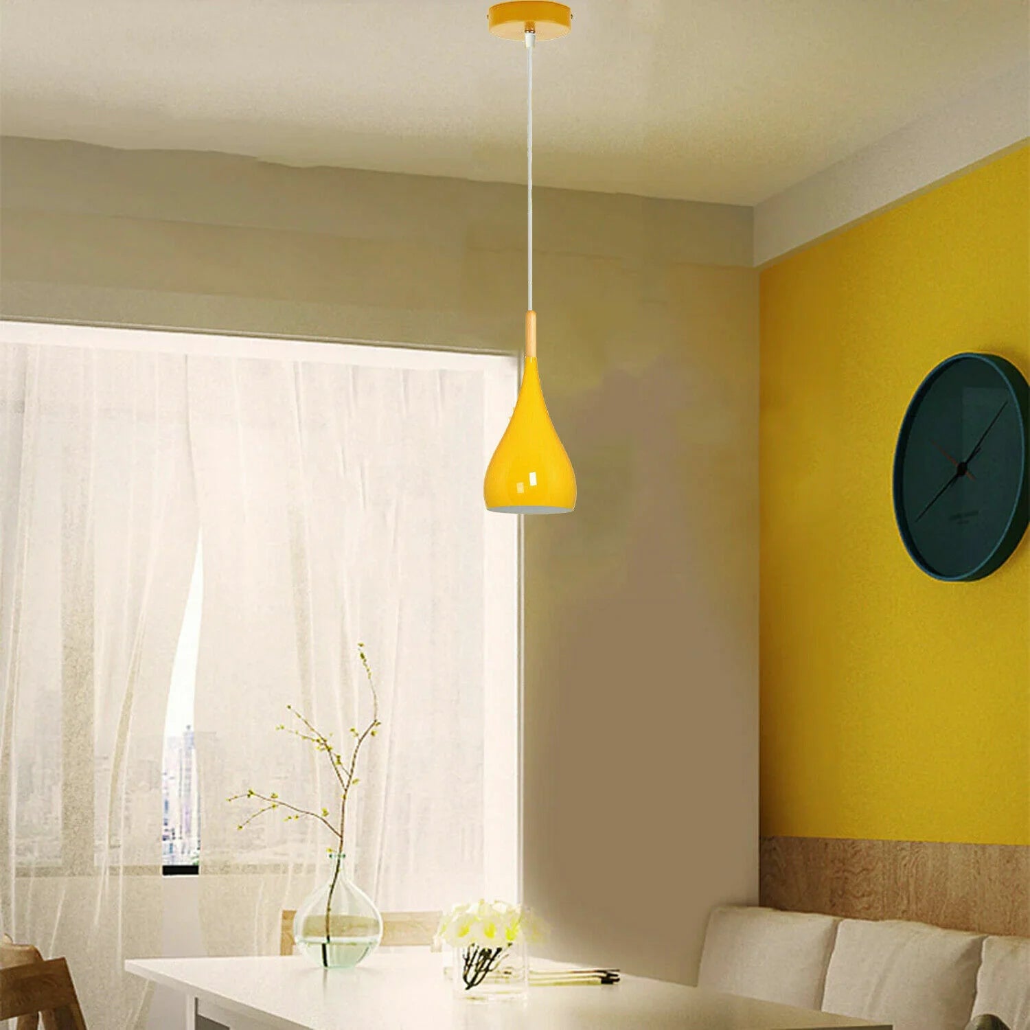 Suspension Simple Cuisine Moderne Jaune