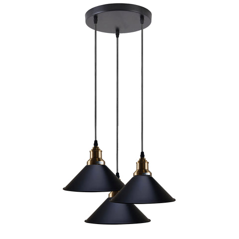Lampe suspendue industrielle Vintage à 3 grappes, lustre d'intérieur pour Loft ~ 1302