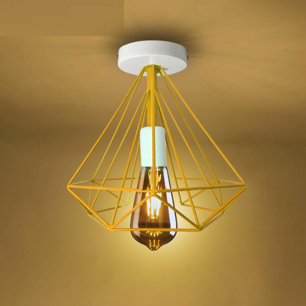 Cage Ceiling Light yellow modern