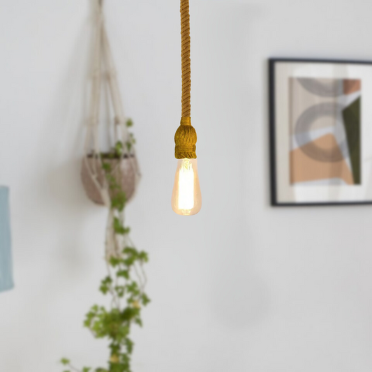 Lampe suspendue Vintage en corde de chanvre au plafond, luminaire suspendu ~ 4265