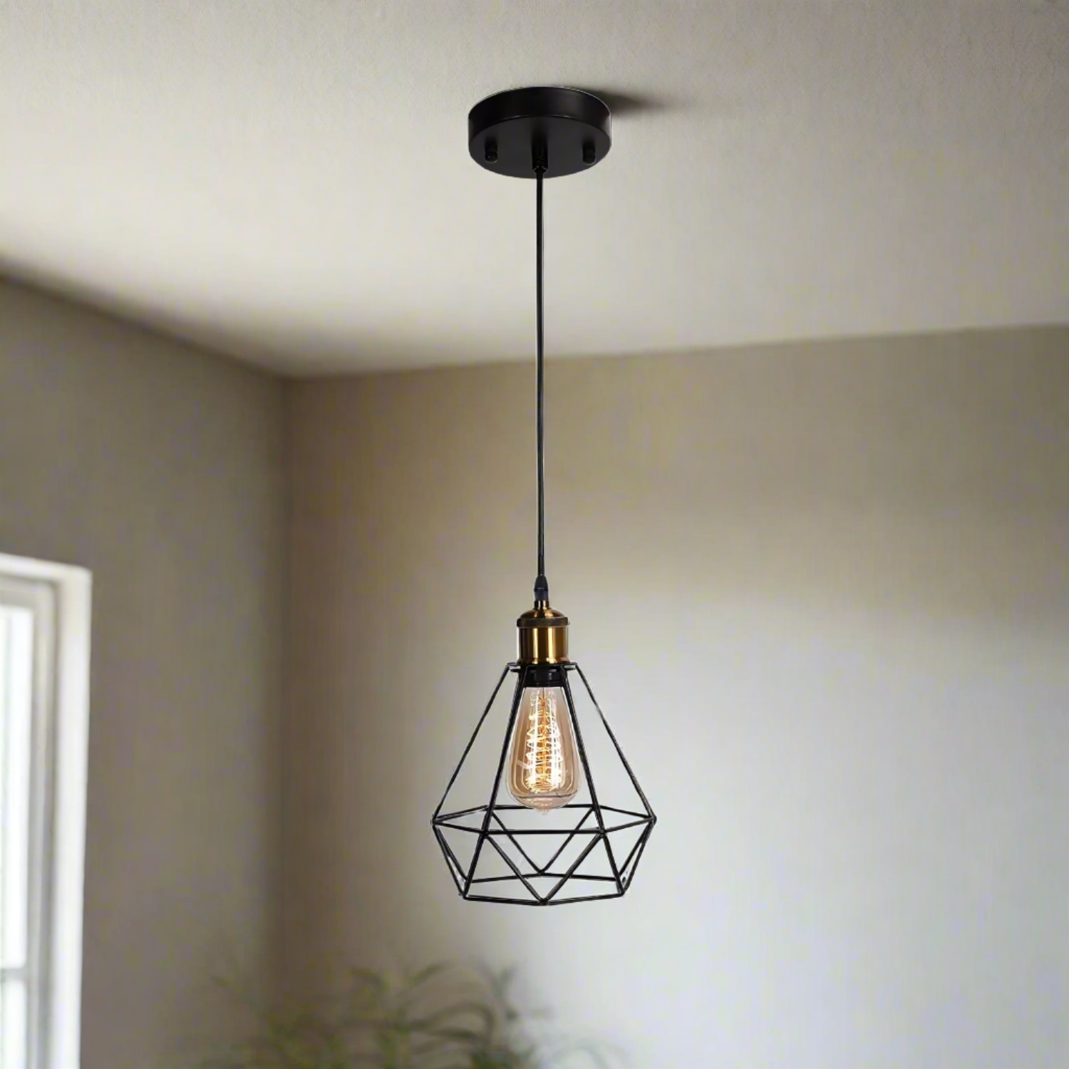 Diamond Cage Pendant Light Ceiling Hanging Light Fixture