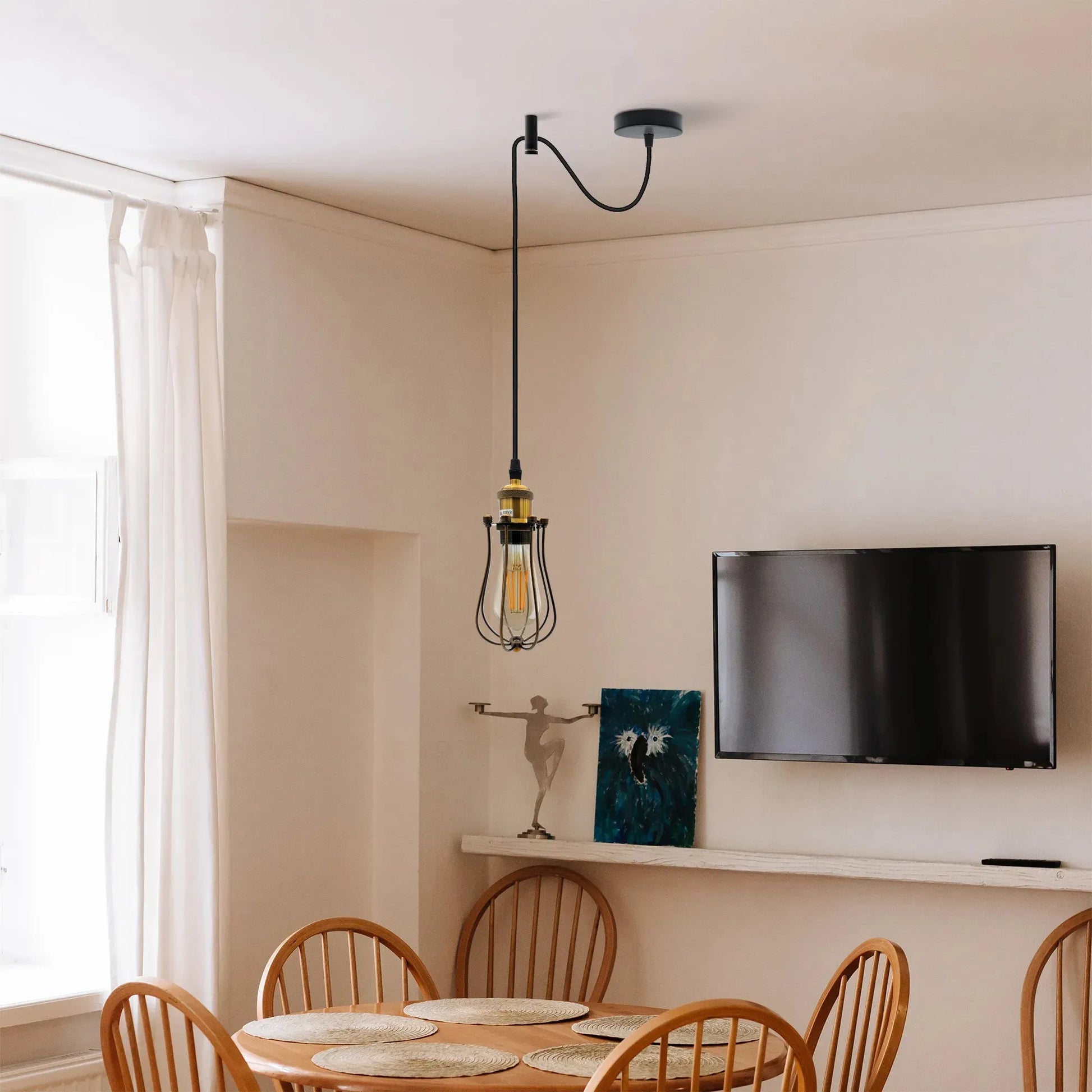 Crochet blanc pour suspension luminaire