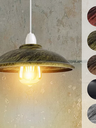 Abat jour W24cm Suspension Métal Vintage E27 B22 ~ 1501