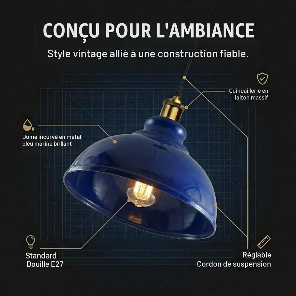 Deux suspensions industrielles pour éclairage de table