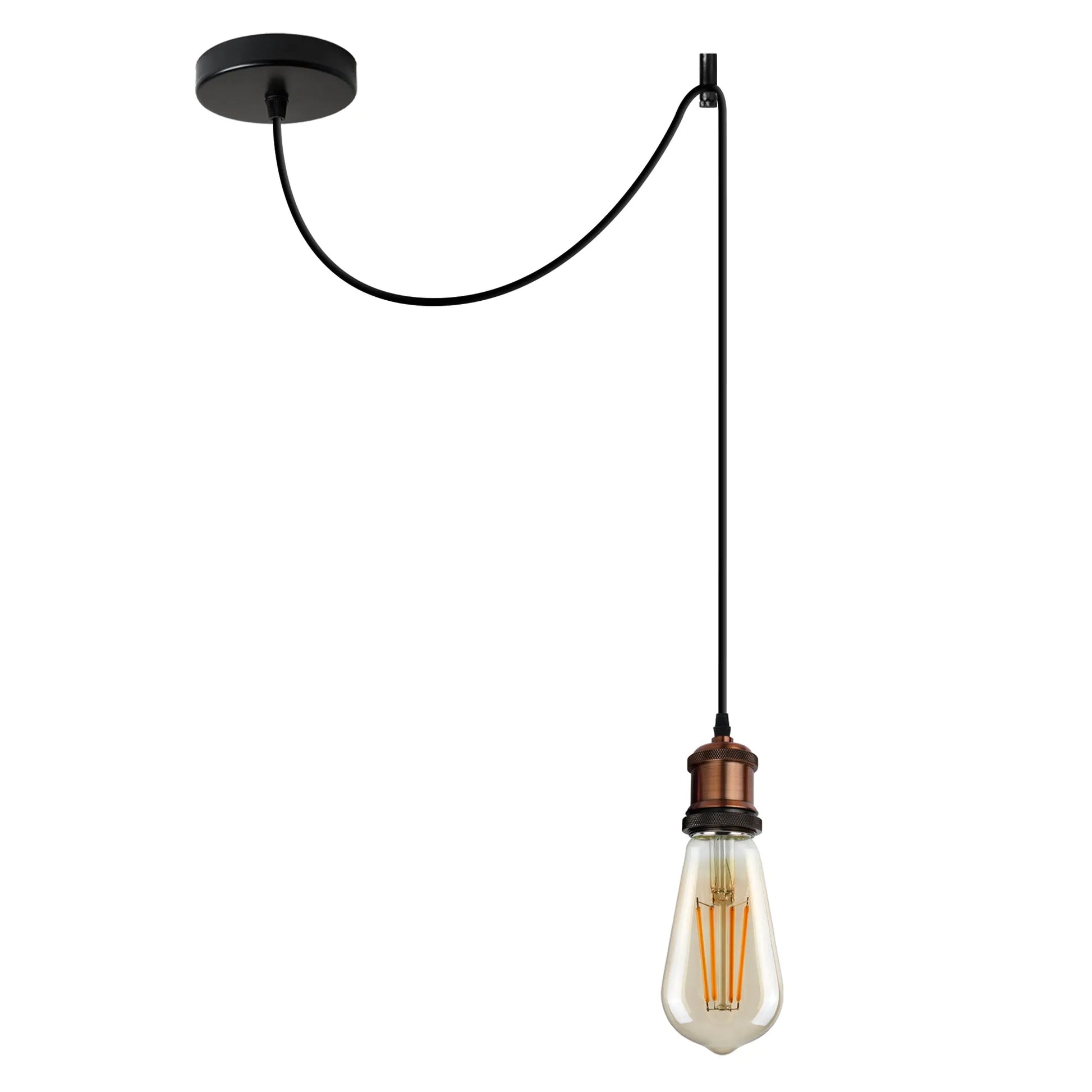 Douille E27 laiton jaune avec câble PVC 95 cm