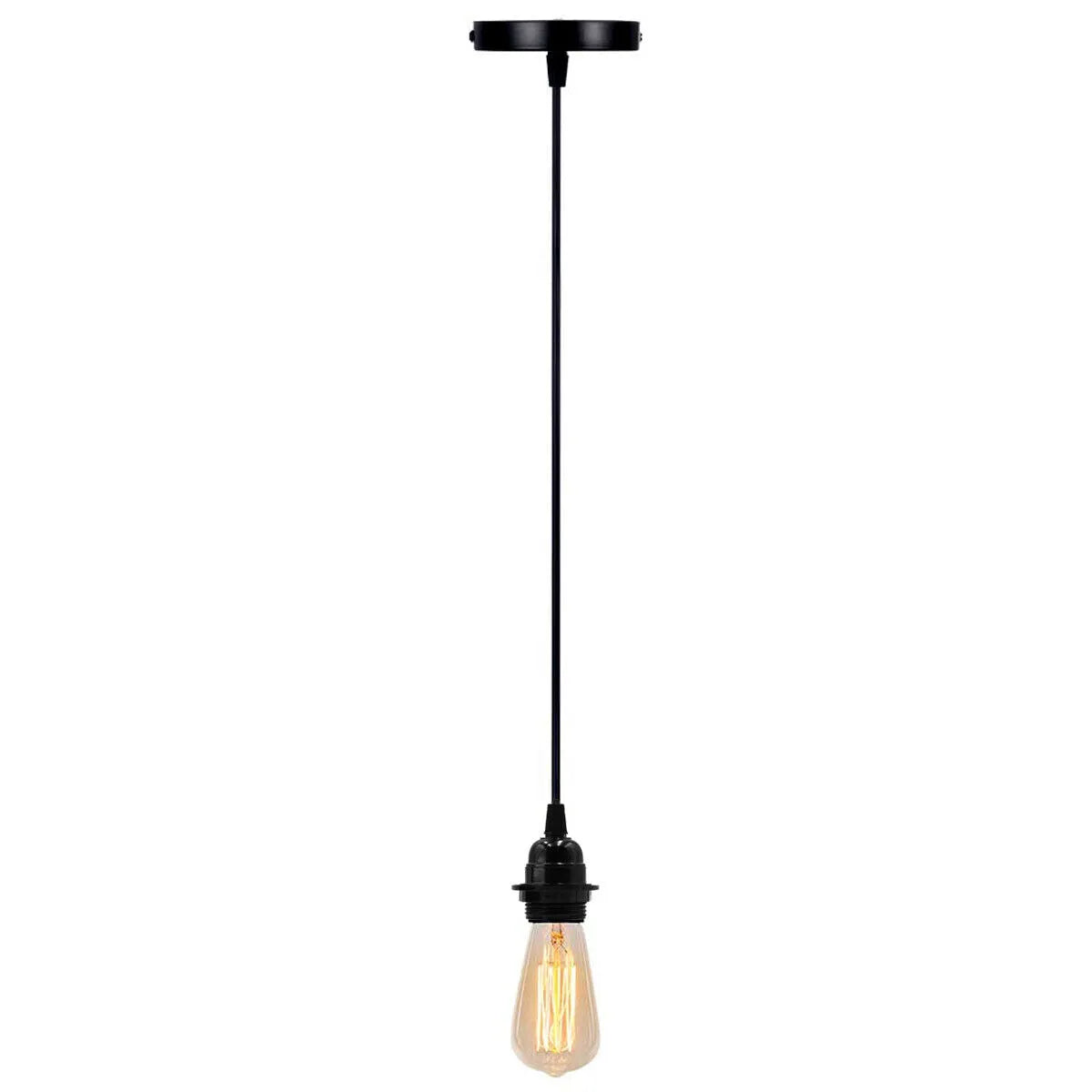 E27 cable électrique noir pour suspension luminaire Avec Ampoule