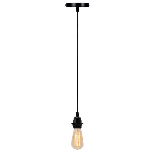 E27 cable électrique noir pour suspension luminaire Avec Ampoule