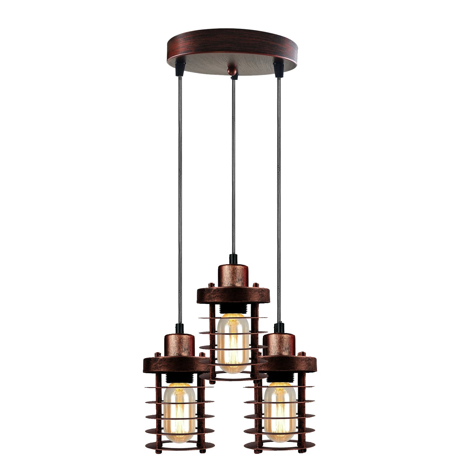 3 pendant ceiling light rustic red