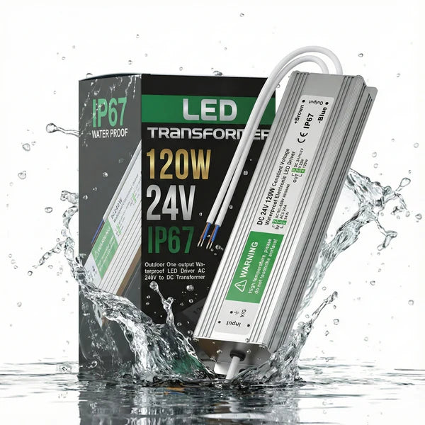 Transformateur d'alimentation à tension constante conducteur LED IP67 DC 24V 120W