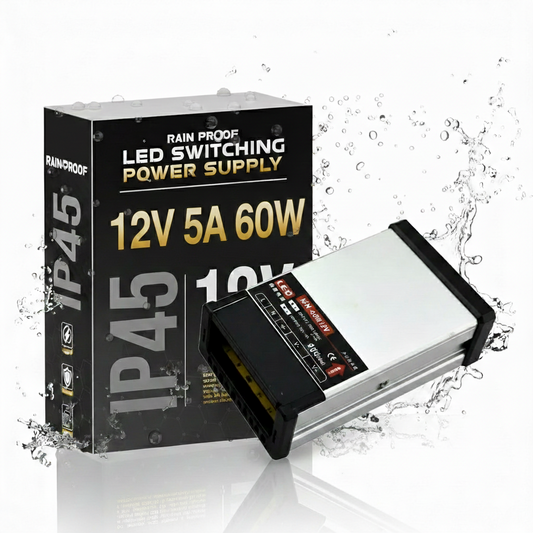 LED Transformateur DC 12V 5A 60W extérieur d'alimentation imperméable ~1848