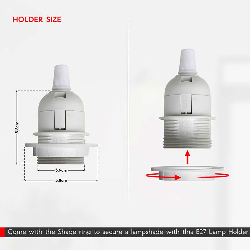 E27 Plug-In Pendant Light With White Socket