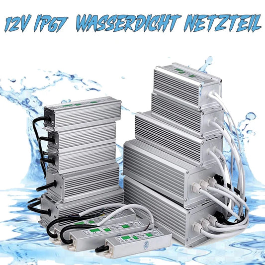 Transformateur LED 12V IP67 Alimentation Étanche pour Ruban LED Boîtier Aluminium 10W à 350W ~1716