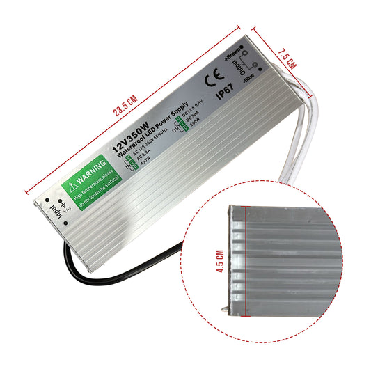 Transformateur de pilote d'alimentation LED étanche IP67 350W AC 90-250V sans scintillement ~ 4461