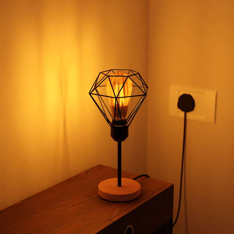 Wood Stand plug in Table lamp Bedside Light